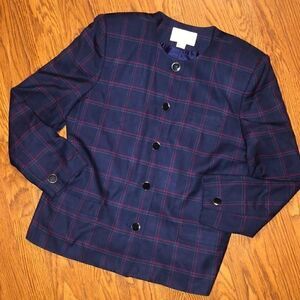 Lord & Taylor | Vintage Navy Windowpane Blazer